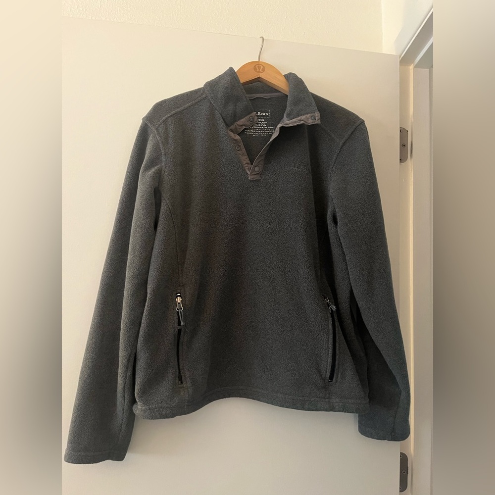 L.L. Bean Dark Gray Fleece Pullover